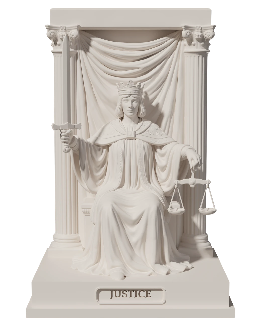 Justice, a hand-painted tarot figurine