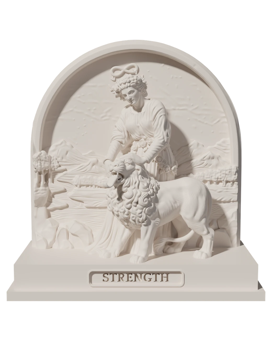 Strength, a hand-painted tarot figurine