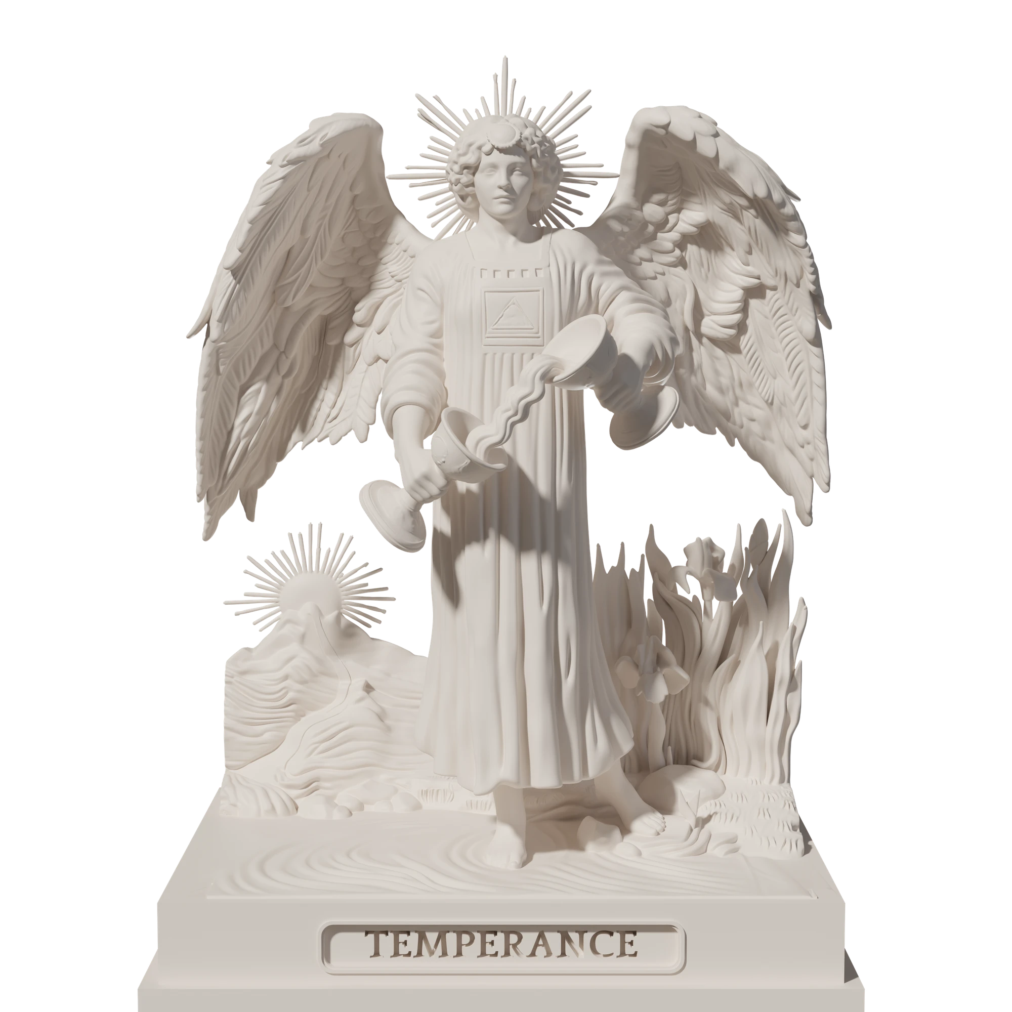 Temperance, a 3D-printed resin statue, hand-painted