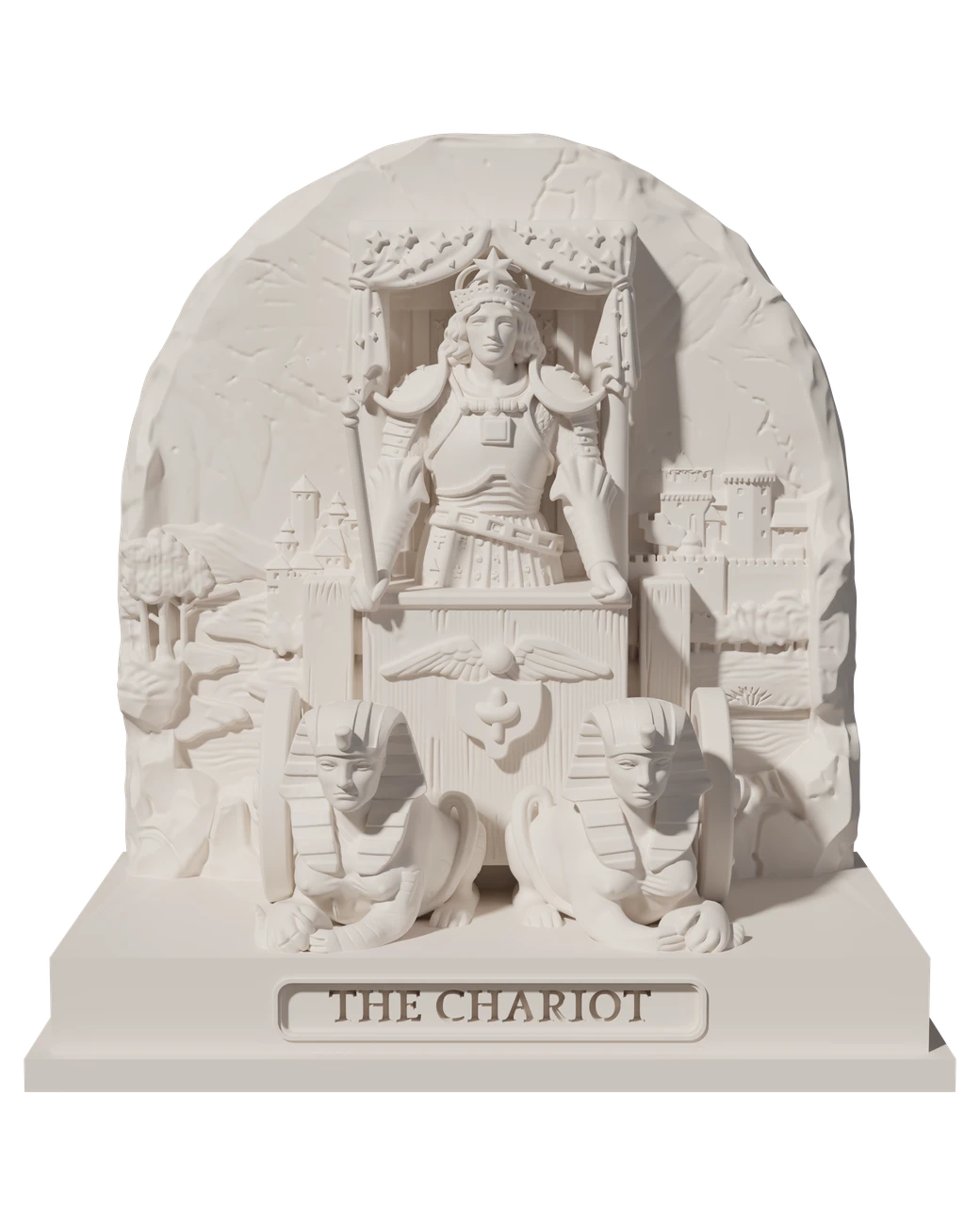 The Chariot, a hand-painted tarot figurine