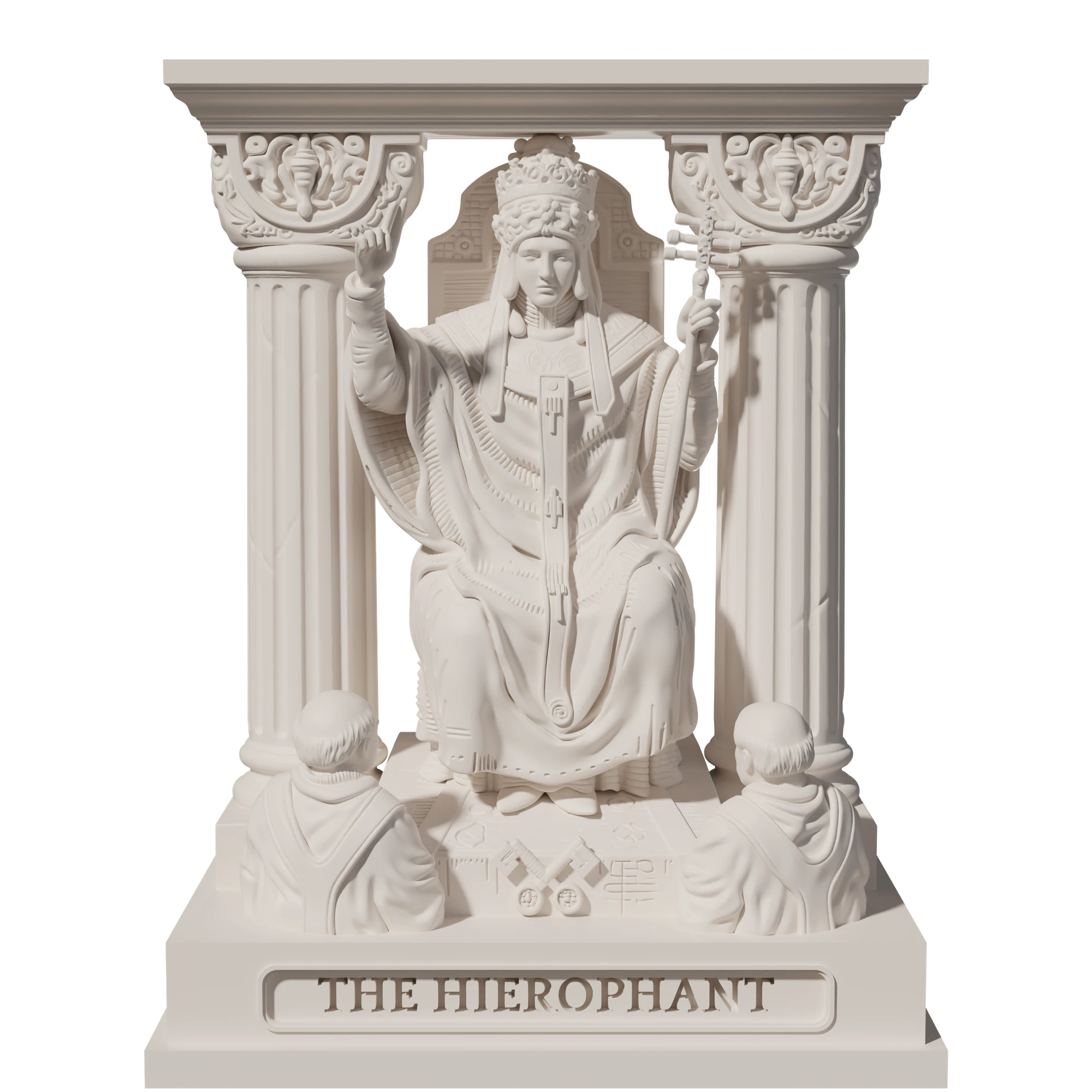 The Hierophant, a 3D-printed resin statue, hand-painted