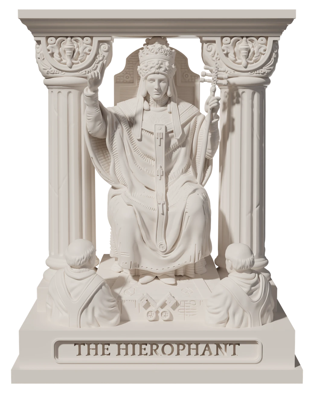 The Hierophant, a hand-painted tarot figurine