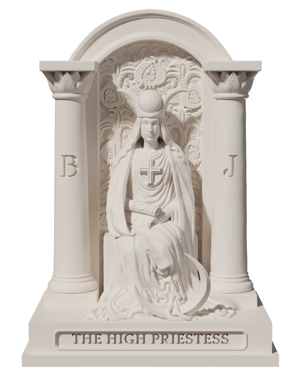 The High Priestess, a hand-painted tarot figurine