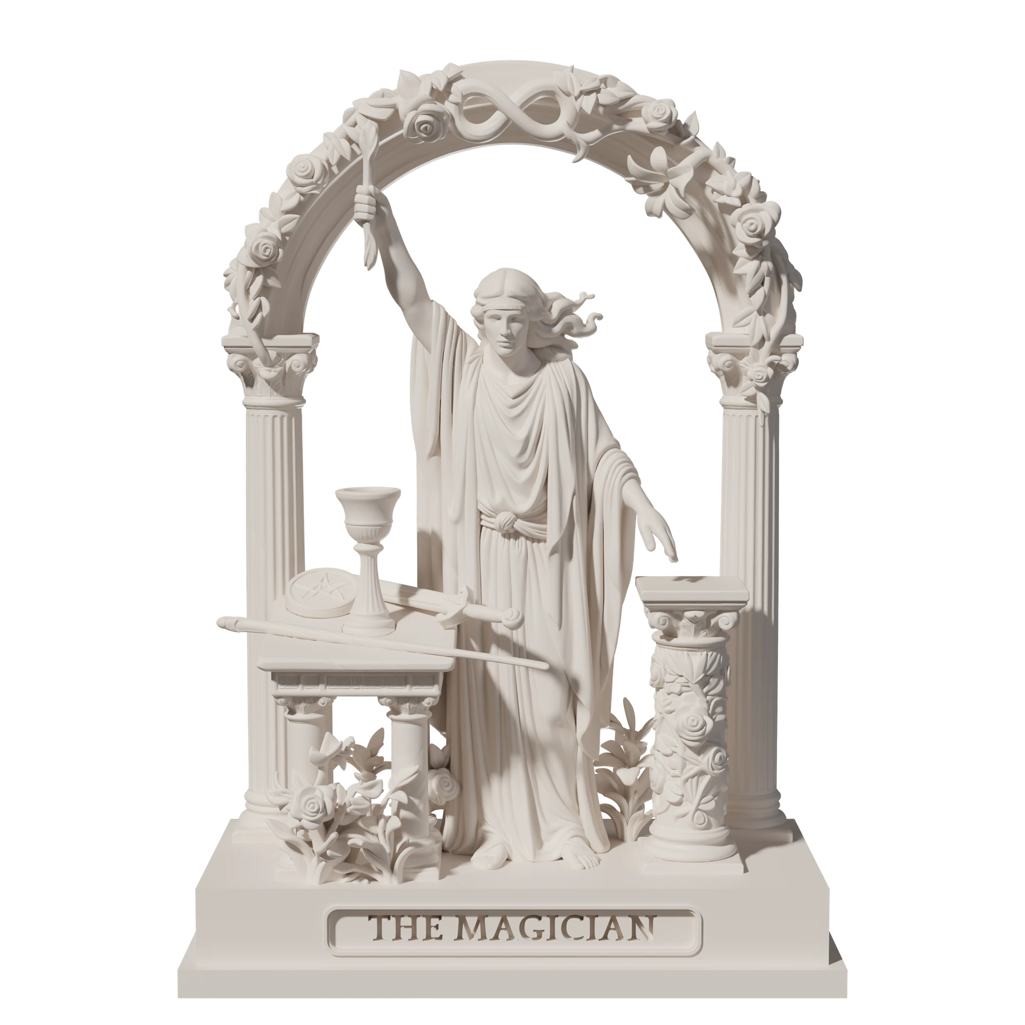 The Magician, a 3D-printed resin statue, hand-painted