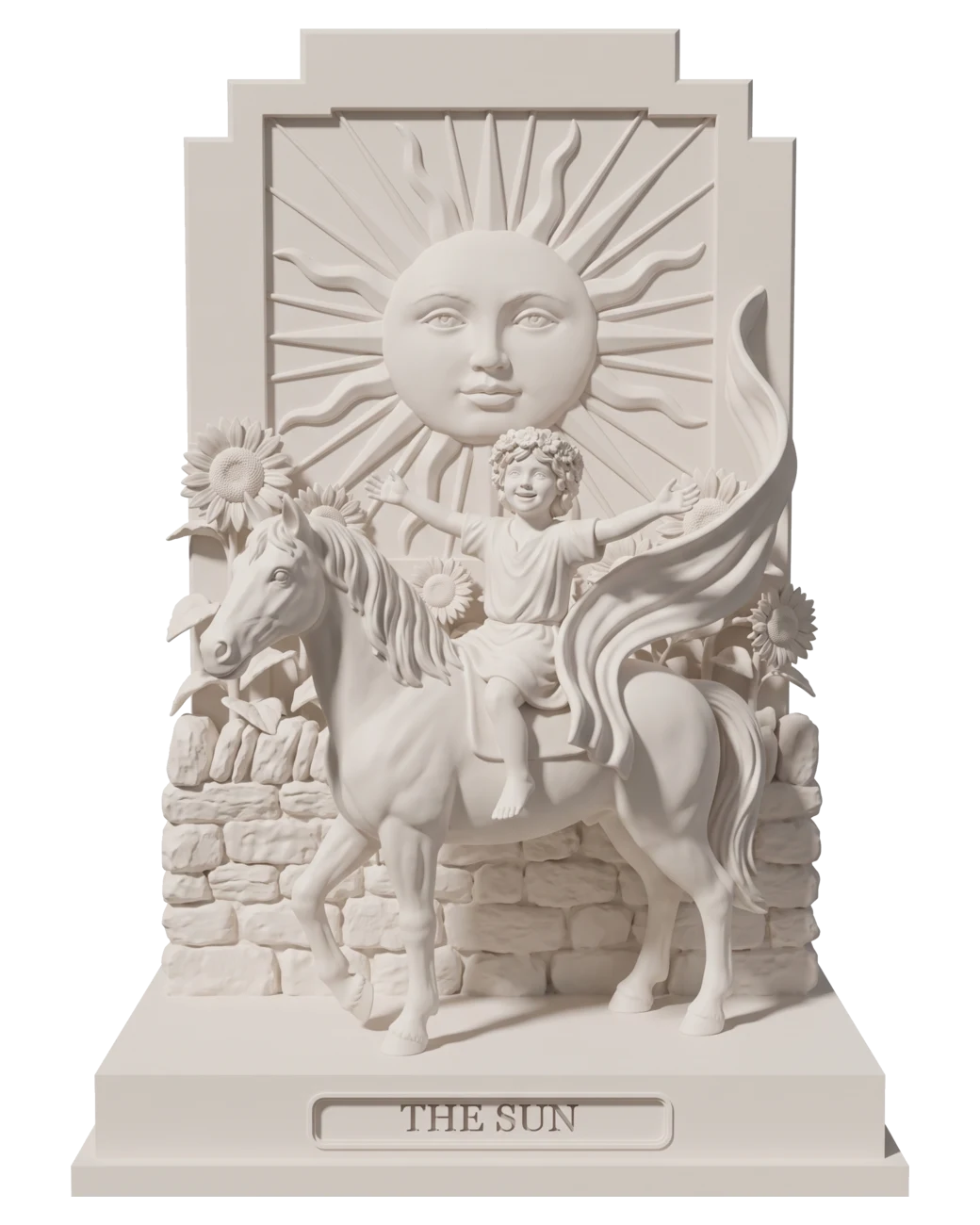 The Sun, a hand-painted tarot figurine