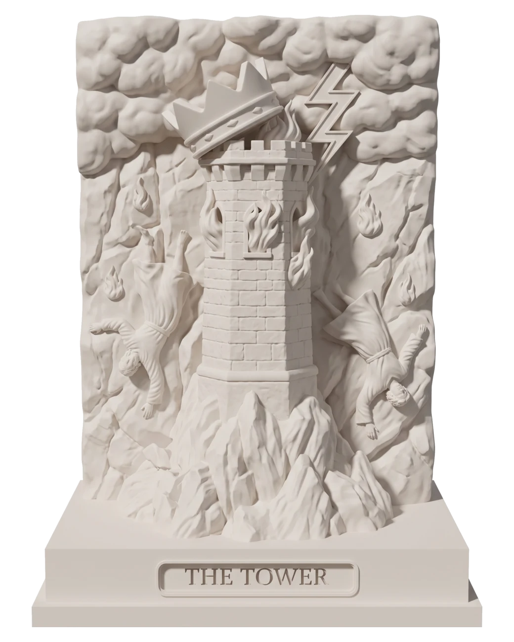 The Tower, a hand-painted tarot figurine