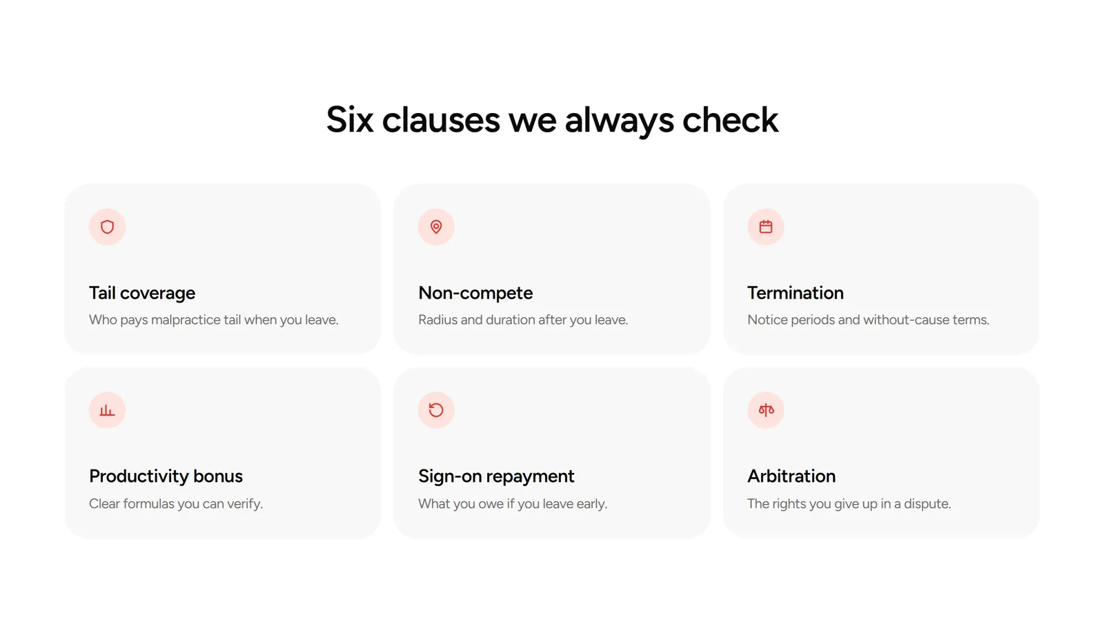 Six clauses section