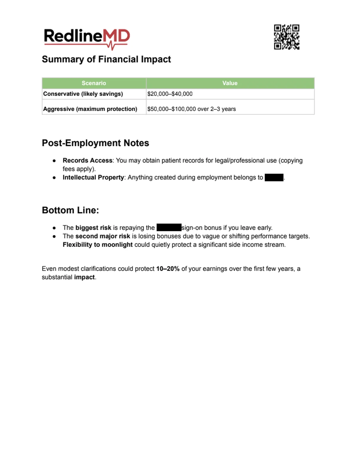 Sample report, page 3 of 5