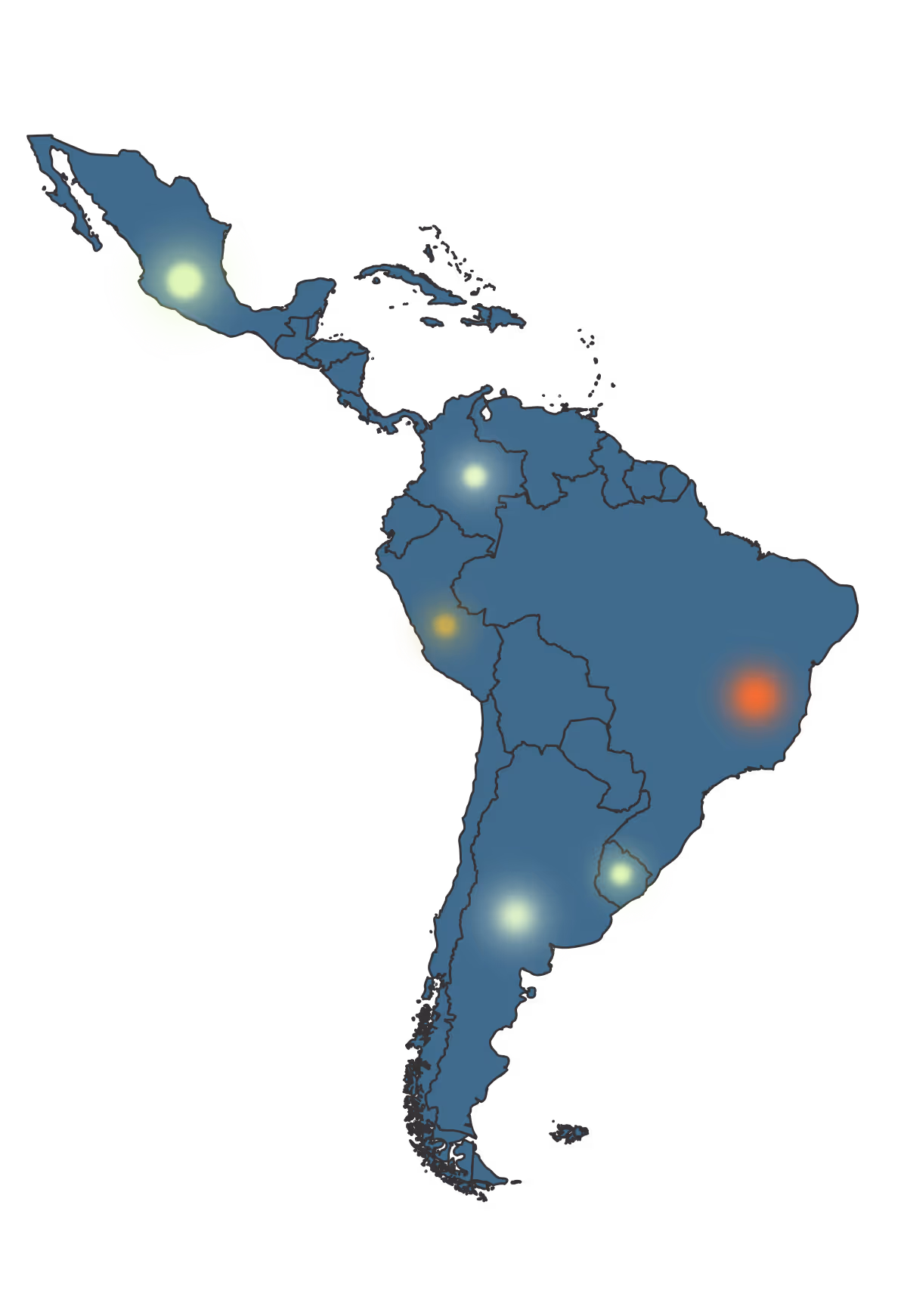 Map of Latin America from the Connect33 site