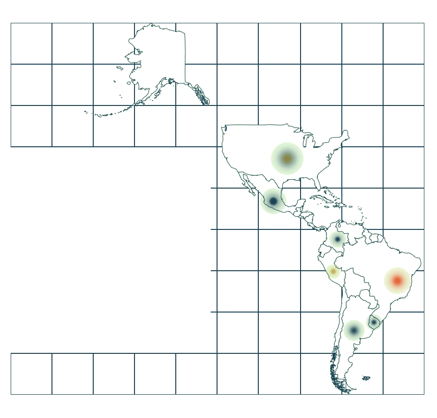 Map of the Americas from the LatAm Partners cover in Figma