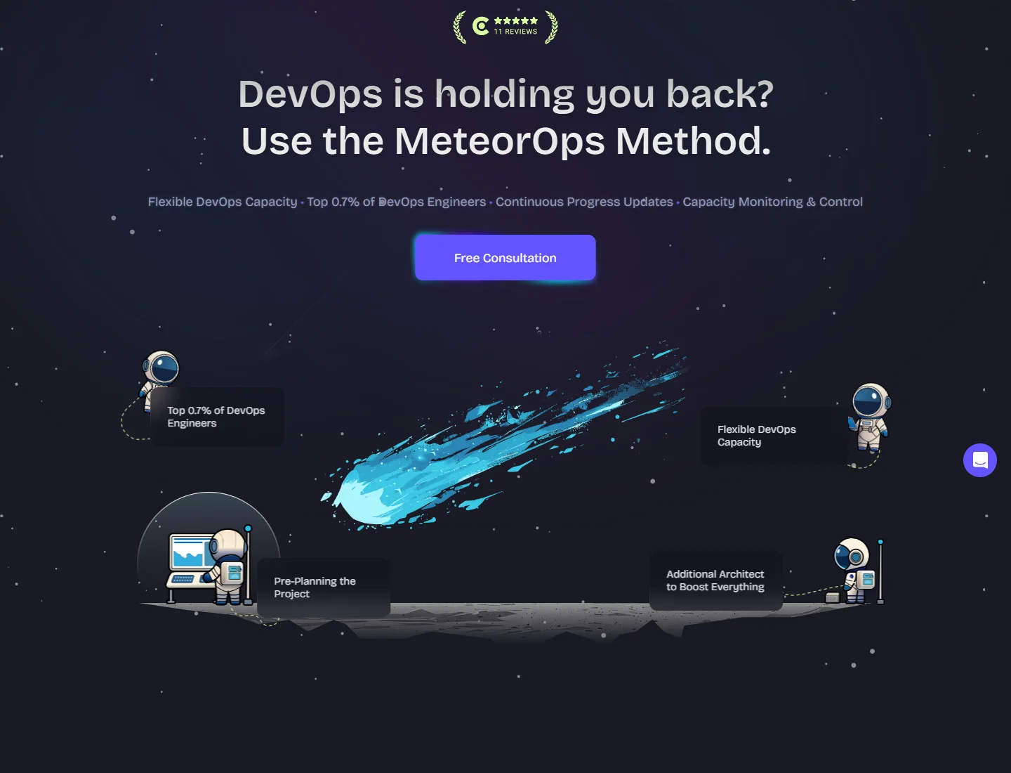 Opening of the MeteorOps home, desktop, Dec 2024