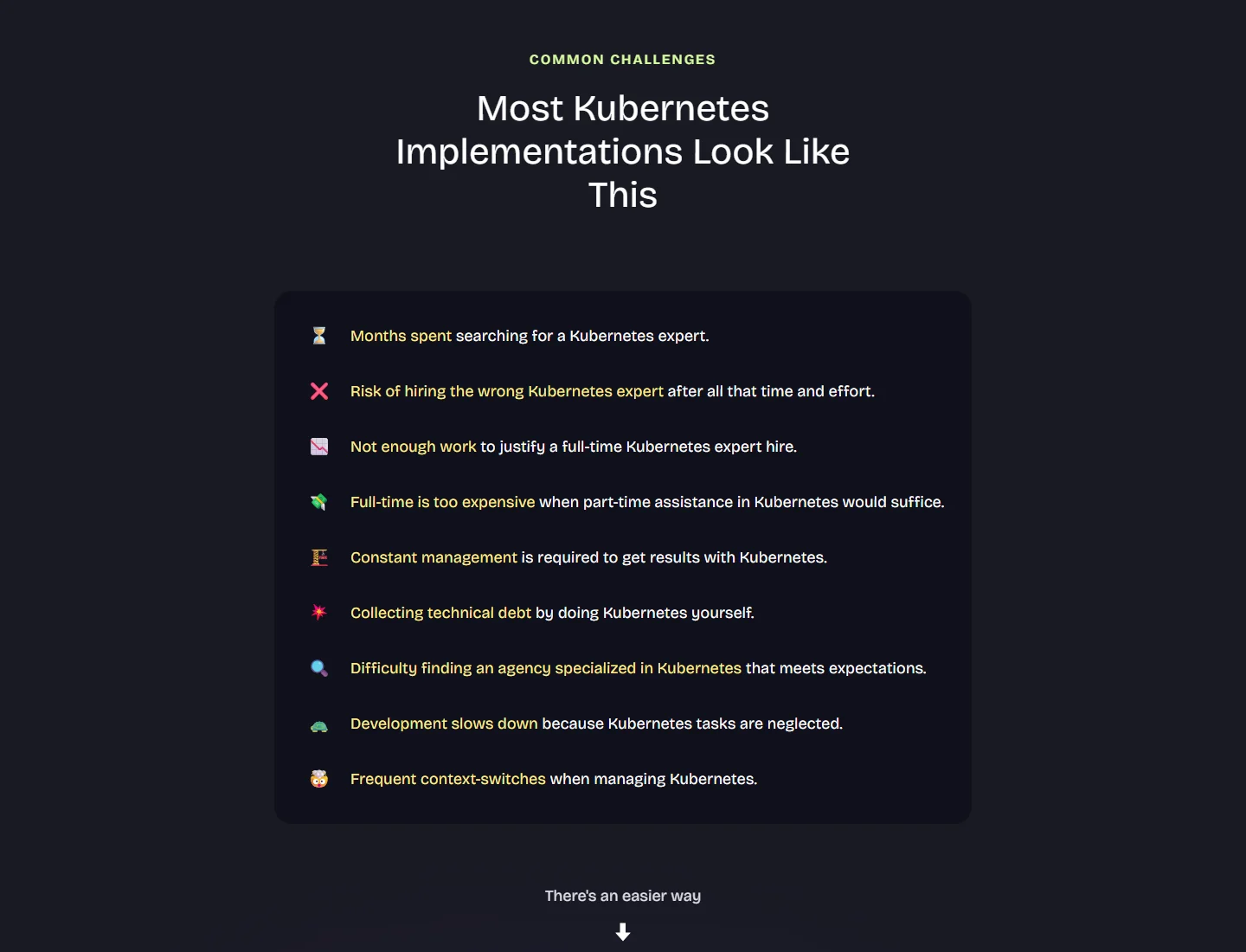 Common challenges on the MeteorOps Kubernetes page, desktop, New in Mar 2025