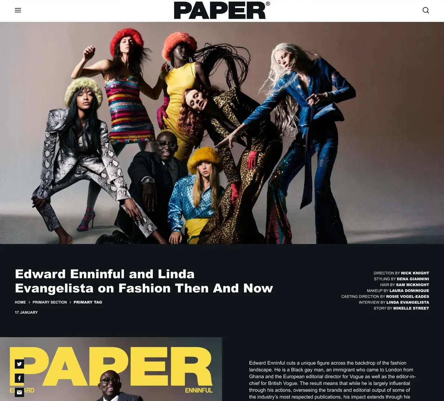 PAPER cover story page, desktop, New in the redesign
